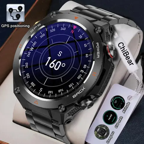 화웨이 Xiaomi GPS 포지셔닝 스마트 워치 남성용 412*412 HD 디스플레이 IP68 방수 건강 모니터링 블루투스 통화 SmartWatch