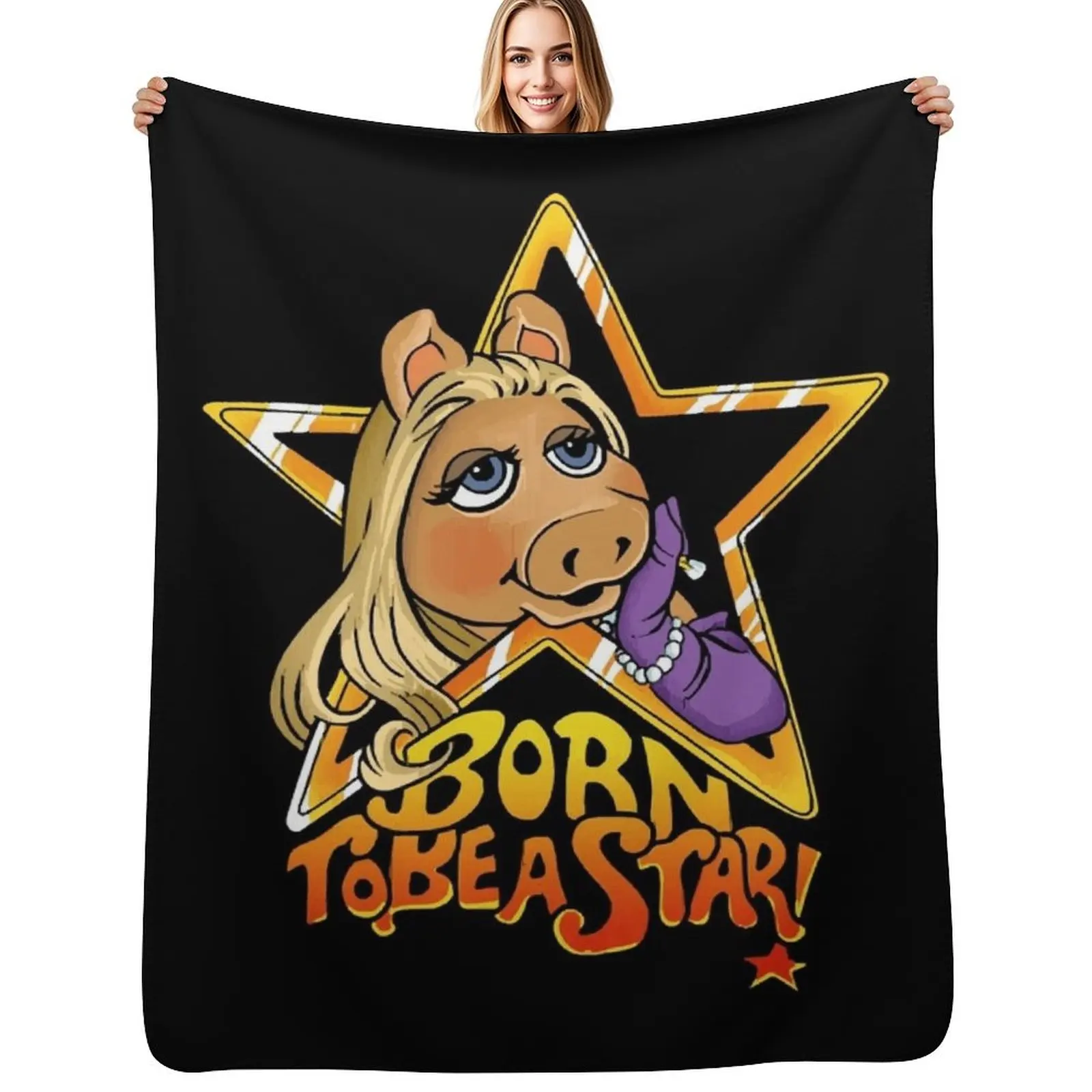

Miss piggy Throw Blanket Sofa wednesday funny gift Sofa Throw Blankets