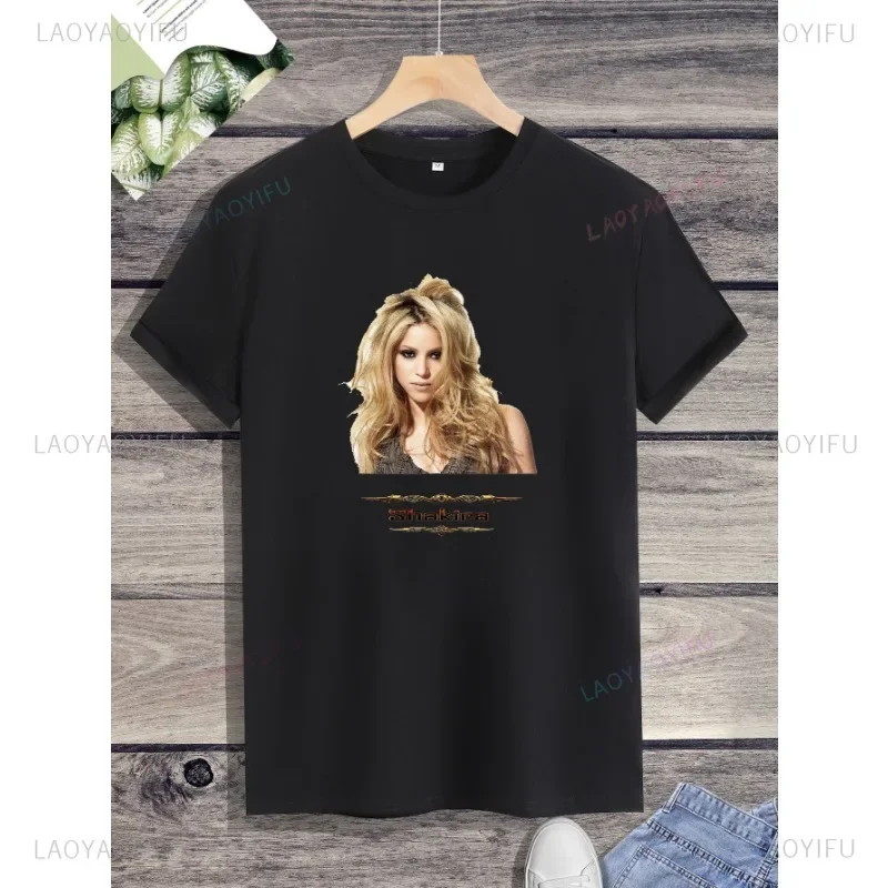 Goddess Singer Shakira T-shirt Men and Women Rock Hip Hop T-shirt  Clothing Summer Fashion Street Top Cool Loose