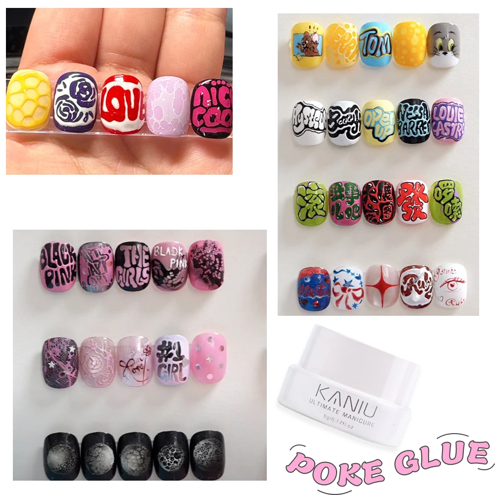 

kaniu Boom Nail Art Gel Glue Automatic Explosion Lace Hole Design Nail Drawing Carving Gel DIY Manicure Soak Off Varnish UV LED