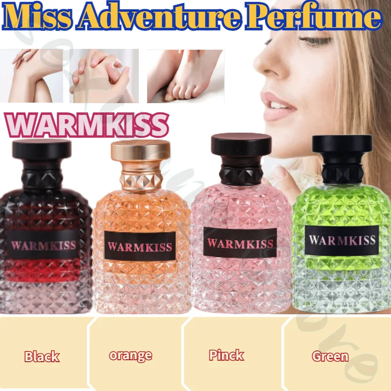 Miss Adventure Perfume Feminino de Longa Duração, Fragrância Rosa, Miss Donna, Diurno, 50ml