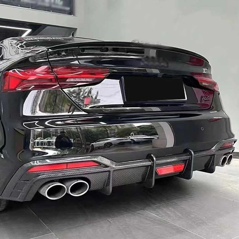 OEM Style Dry Carbon Fiber Diffuser Rear Bumper with Led Light for Audi A5 S5 B8 B8.5 B9 B9.5