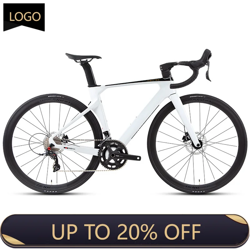 EER Twitter R5pro Road Bike, Hydraulic SENSAH Disc Brake Carbon Fiber Road Bike, Concealed Cable 700C Bike 24 Speed 22S