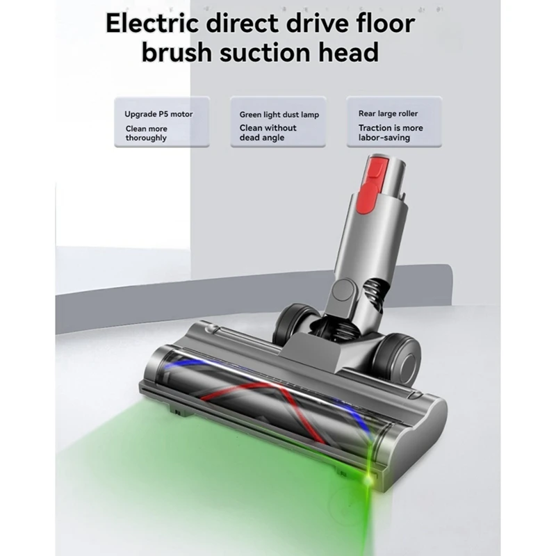 Direct Drive Brush Head For Dyson V7 V8 V10 V11 V15 Vacuum Attachment With LED Dust Detection For Carpet Floor Clean