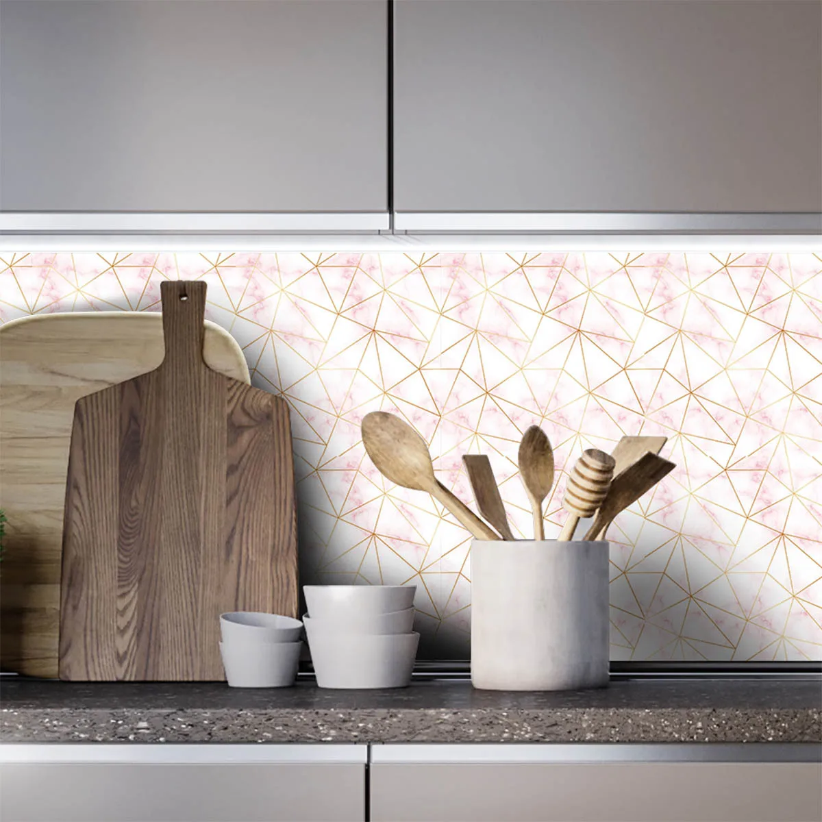 خلفية PVC مخصصة الحديثة الحد الأدنى متجمد ذاتية اللصق الجدار ملصق لغرفة النوم ديكور المنزل تجديد لصق #5