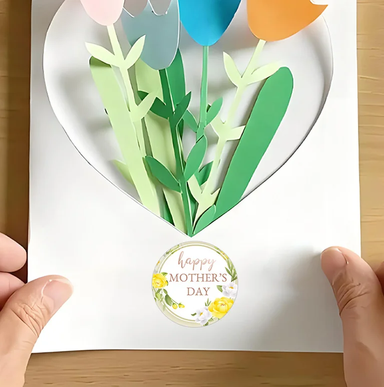 100-500 szt. Szczęśliwego dnia matki naklejki na prezent koperty słodki kwiatowy projekt pakowanie prezentów na dzień matki