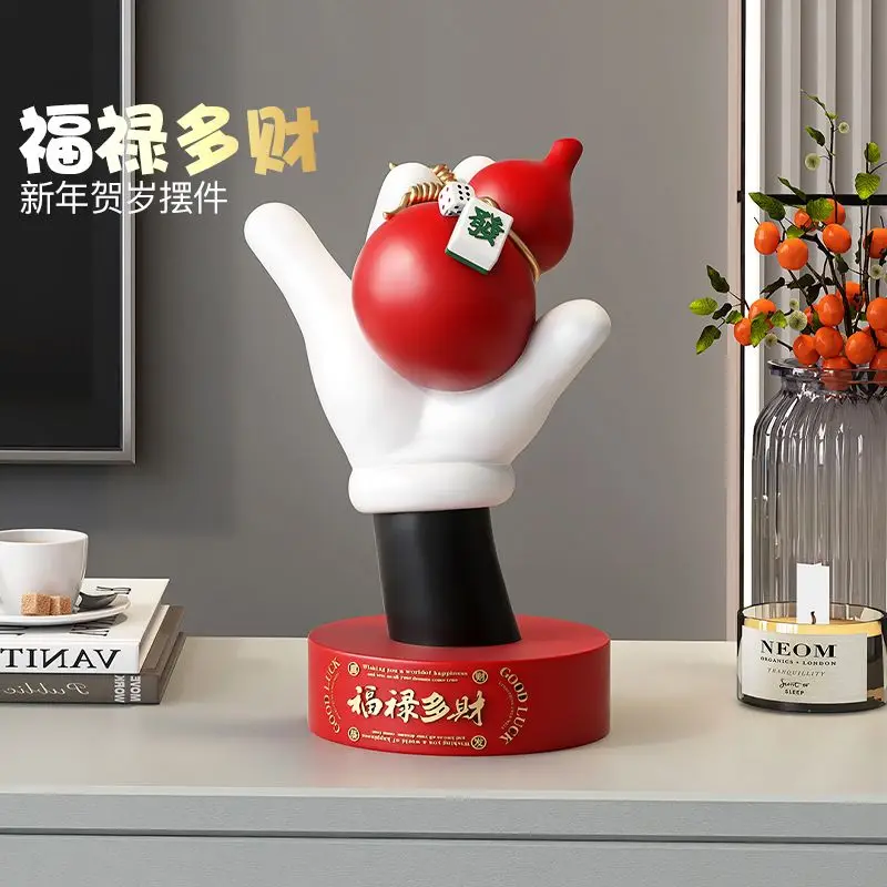

Fu Lu Shuang Quan Gourd Desktop Ornaments Living Room TV Cabinet Wine Cabinet Decoration High-end Sense of Housewarming Opening