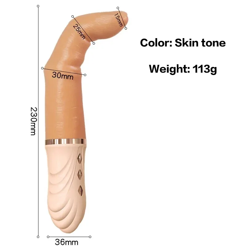 Heated Vibrating Silicone Handheld Massage Tool Realistic Soft Texture Portable Unisex Private Body Care Accessory
