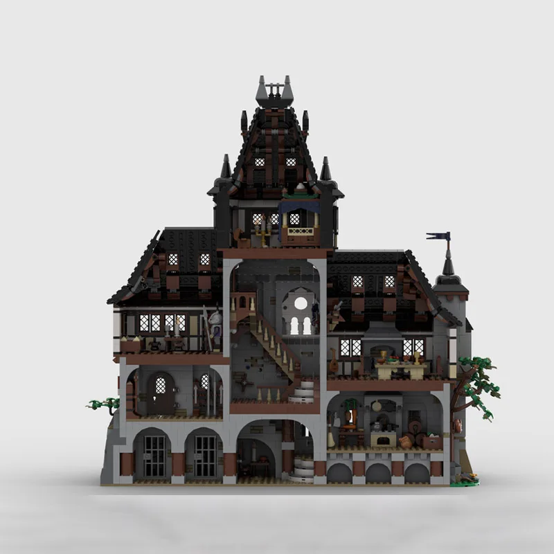 Das MOC-Bauspielzeug-Mittelalterschloss-Modellset ist ein kreatives Montagespielzeug, das ein herausforderndes Weihnachtsgeschenk bietet, das für alle geeignet ist