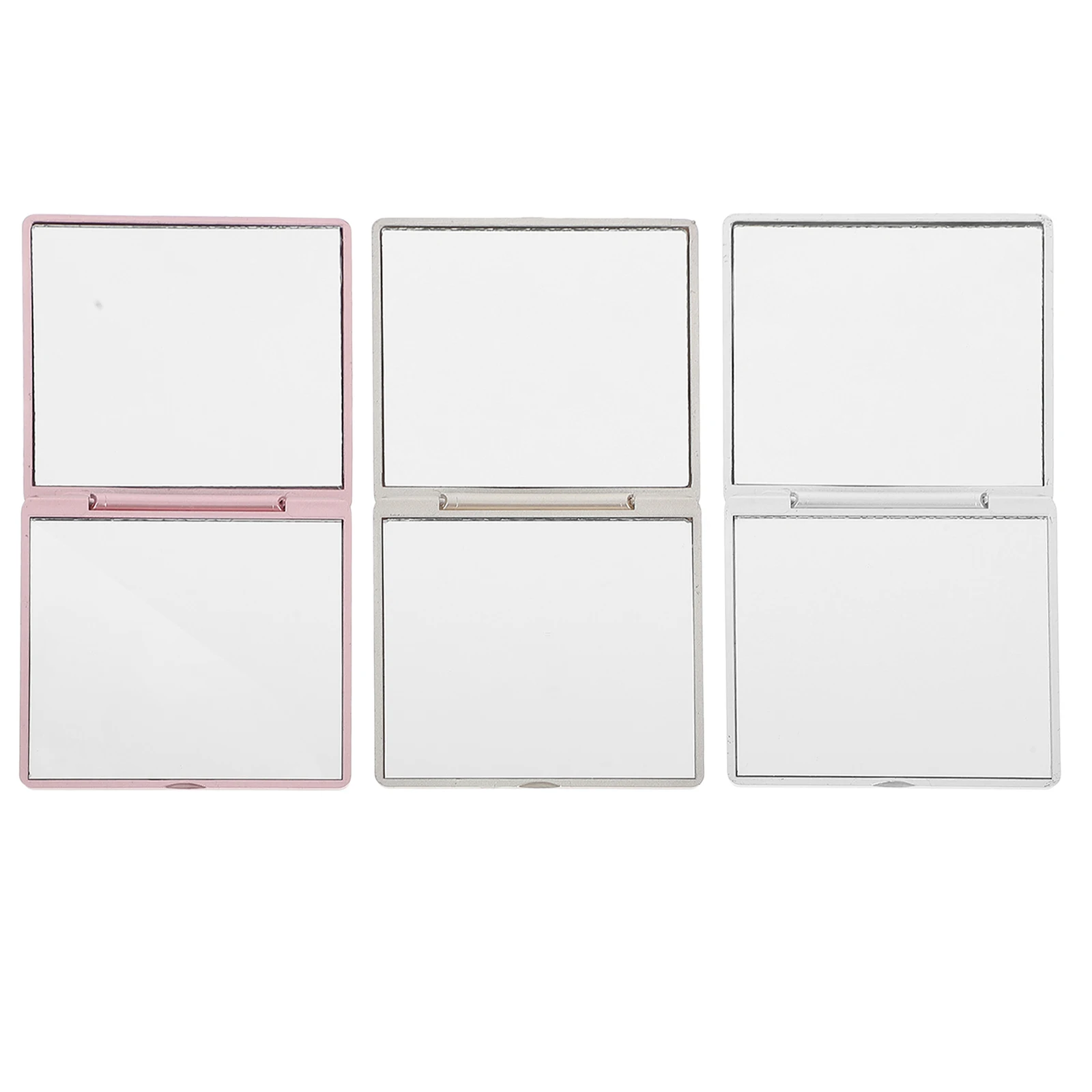 3개입 미니 메이크업 거울 컴팩트 여행용 접이식 장미 디자인 확대 기능 소형 거울 휴대용