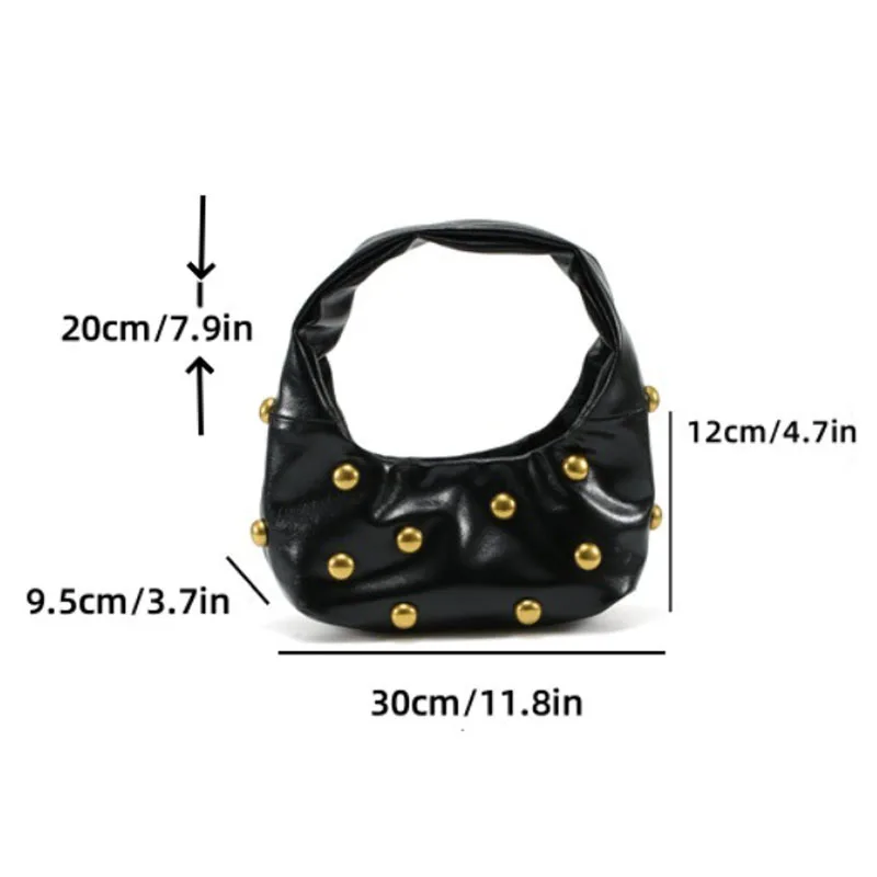 Retro Women Handbag Autumn/Winter Rivet Women\'s Bag Fashion PU Leather Shoulder Bag Underarm Bag