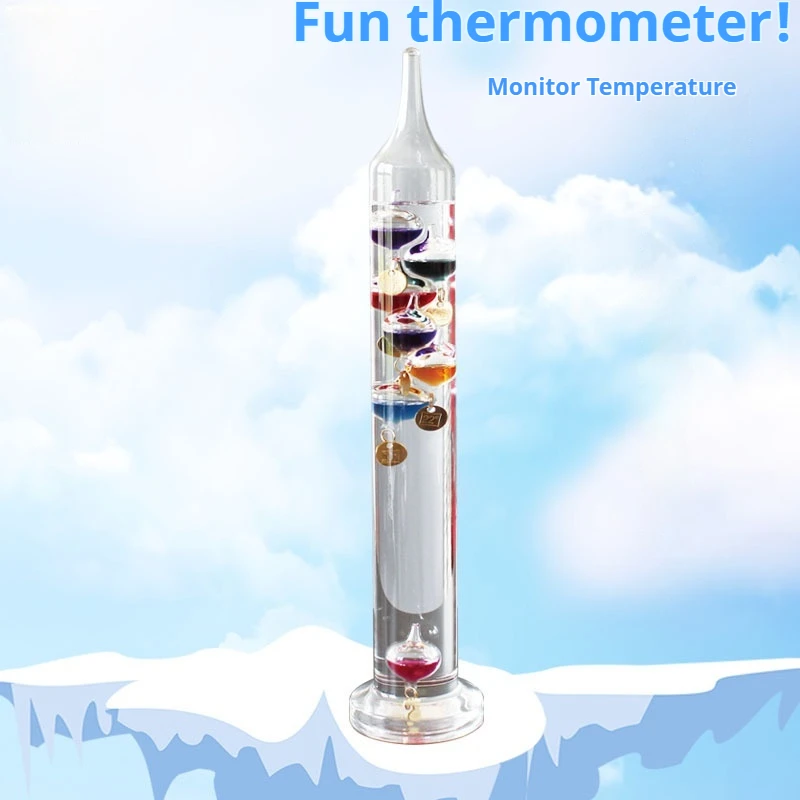 Creative Gift Galileo-Thermometer, farbige Kugel, hängendes Schlafzimmer im Innenbereich, Weinschrank, Wohnzimmer, Physik-Dekoration, Kinder
