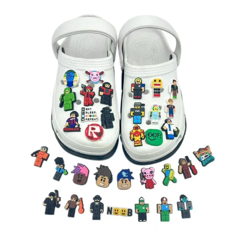 Набор из 34 съемных аксессуаров Roblox в мультяшном стиле для детских кроксов, украшения для вечеринок, подарки для детей