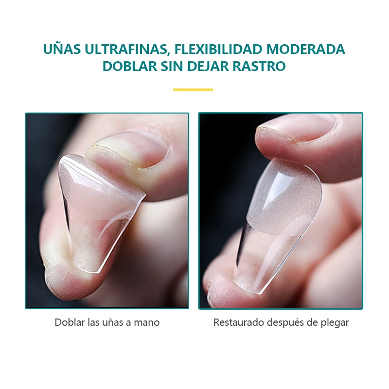 NAILPOP 120pcs uñas postizas de cobertura total, ataúd, gel suave, estilo americano, tips en cápsula para sistema de extensión 3
