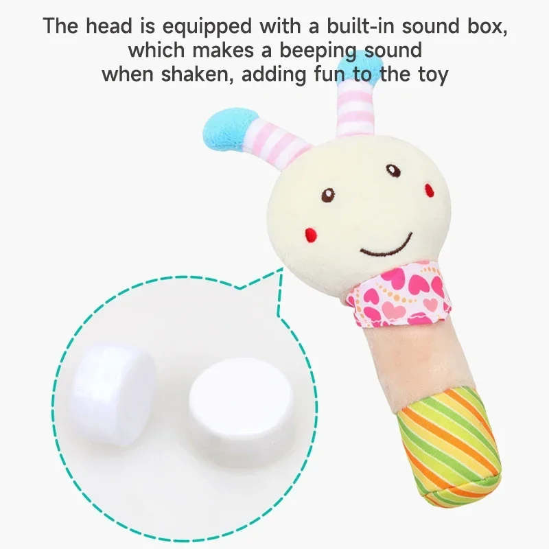 Baby Handheld BB Stick Neugeborenen Sensorischen Grip Spielzeug Beruhigende Plüsch Tägliche Übung Intellektuelle Stofftiere Tier Rassel Spielzeug