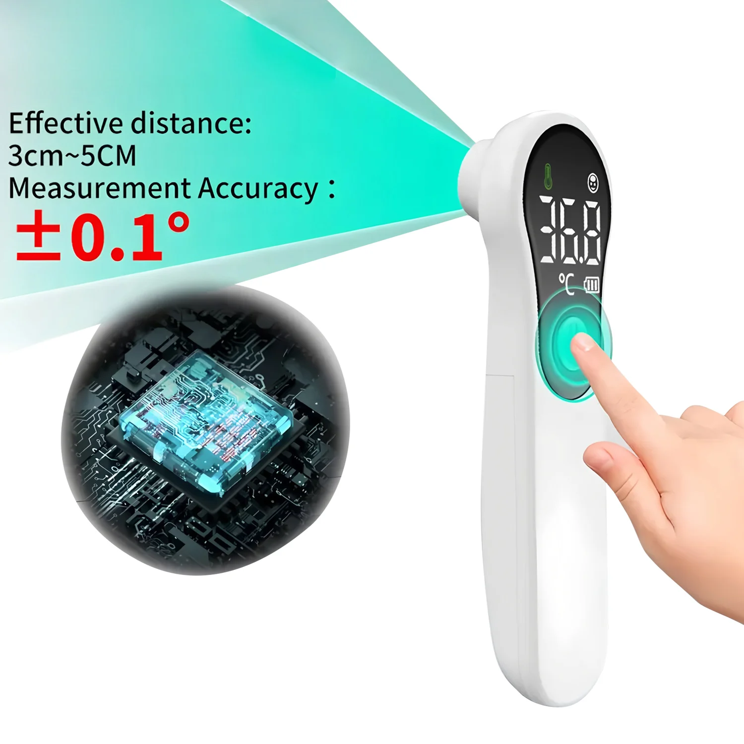 amzwn Digital Infrared Fever Thermometer Medical Household Infant Adult Forehead Non-contact Body Temperature Ear Thermometer
