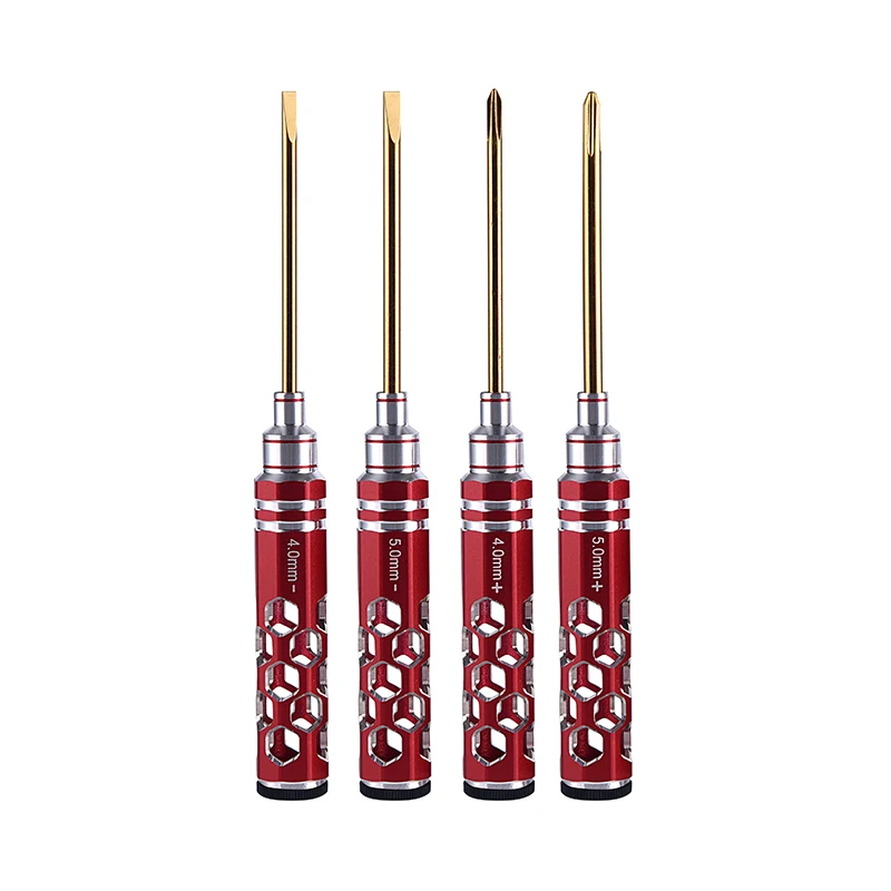 Red Tools Cross-head Screw Driver Flathead Screwdriver 4pcs Set 4.0mm 5.0mm For Remote Controller Car TH22818-SMT9