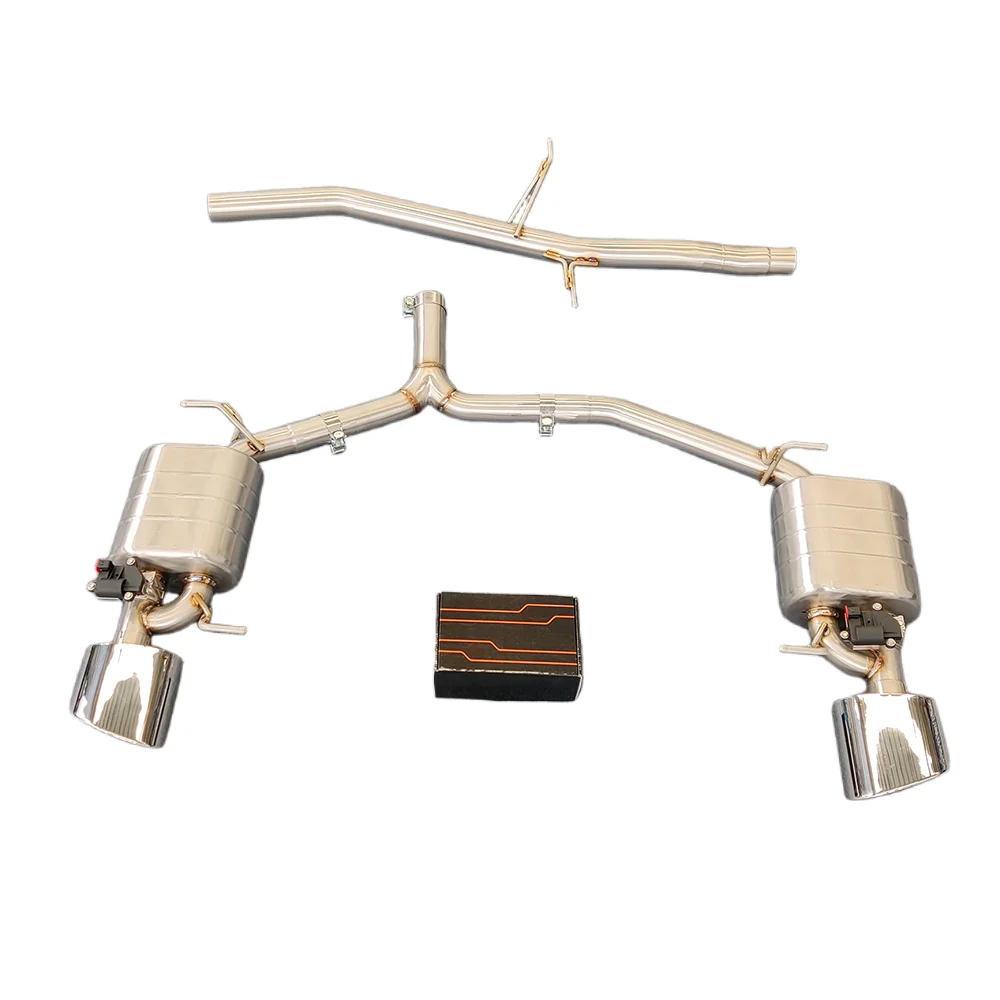 VD Valve Muffler Exhaust Pipes for A4/A5 B8/B9 2.0T Upgrade RS4 Tips Stainless Steel Exhaust Pipe