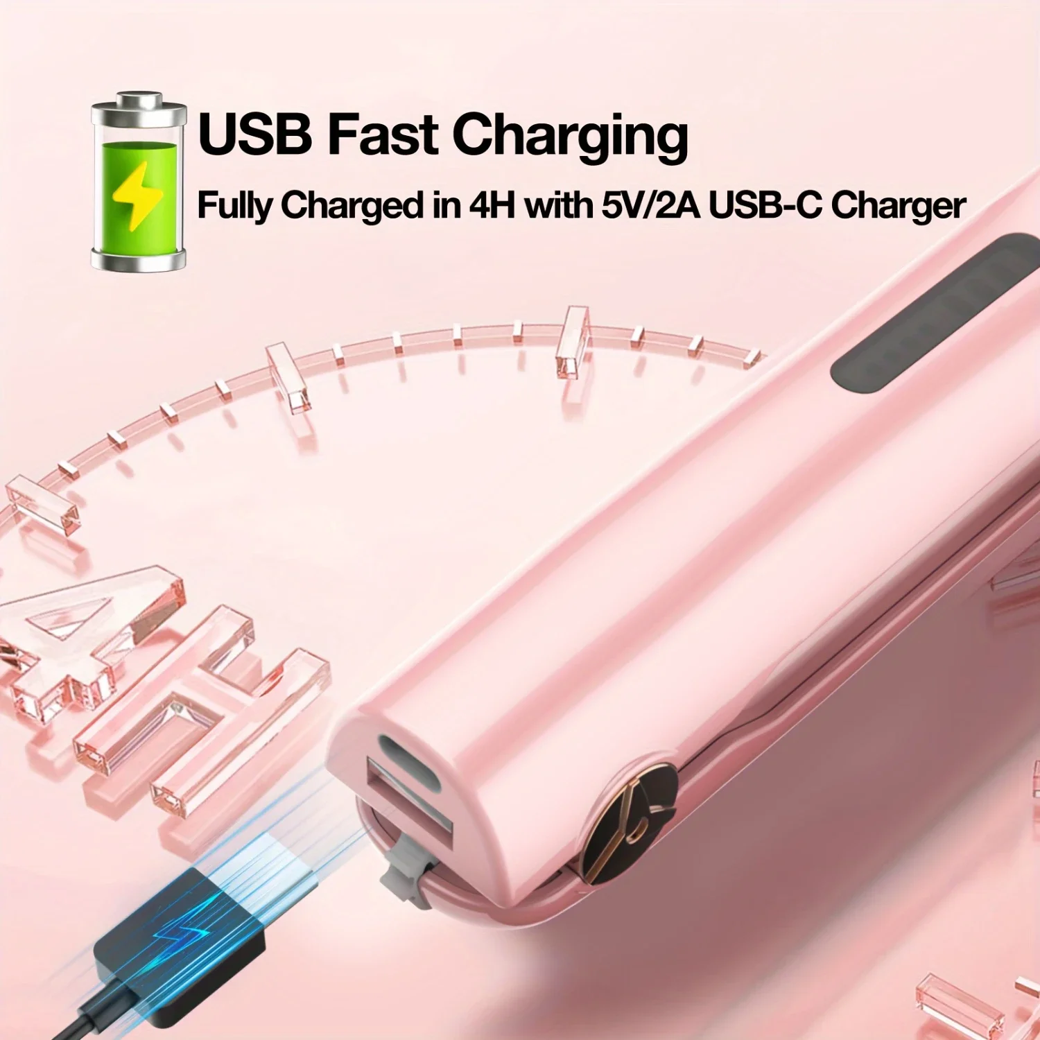 1pc Portable Wireless Hair Straightener, Mini USB Charging Clamp Bangs, 2600mAh Battery Capacity, Ceramic Glaze Coating Perm Doe