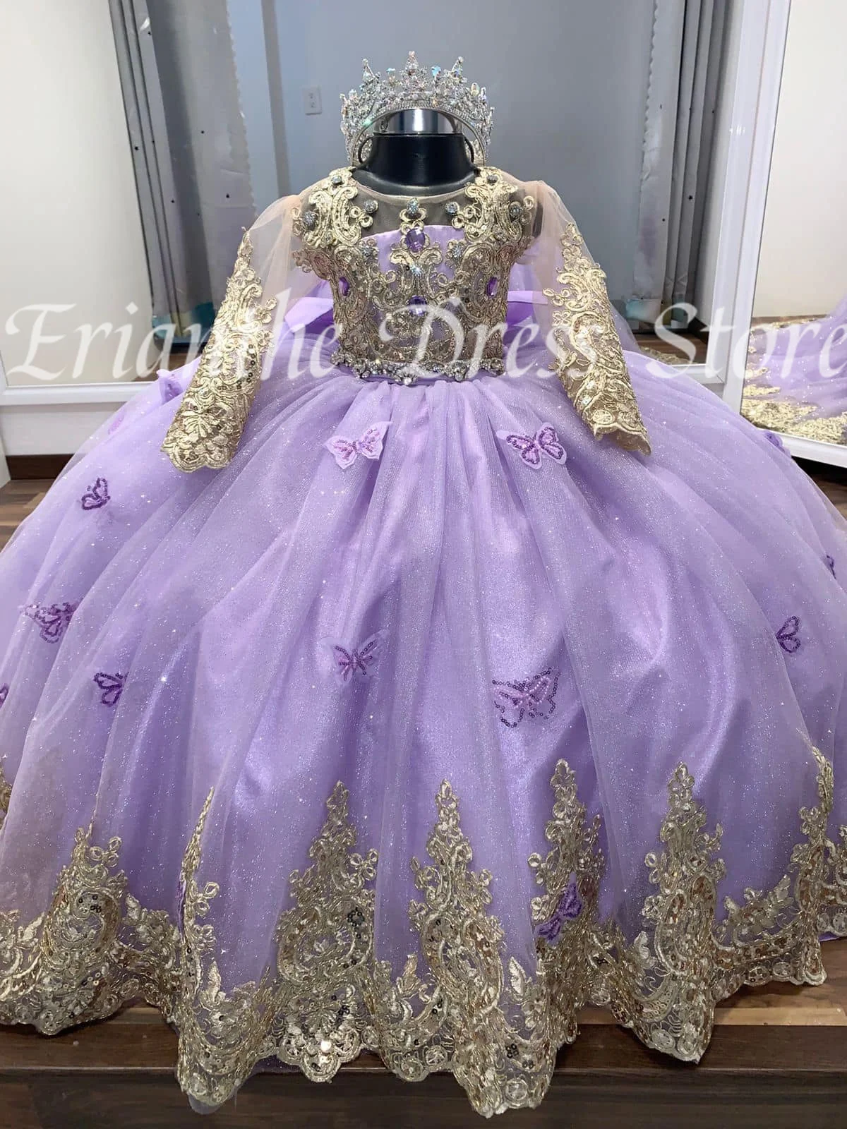 

Lilac Flower Girl Dress For Wedding Tulle 3D Butterfly Lace Applique Kids Birthday Party First Communion Ball Gowns Customized