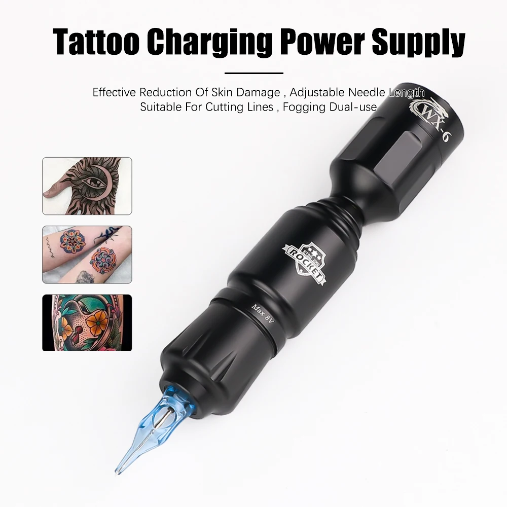 

Tattoo Machine Kit Professional New Rocket Tattoo Machine Set Wireless Tattoo Power Supply RCA Jack for Body Makeup Eyebrow Lips