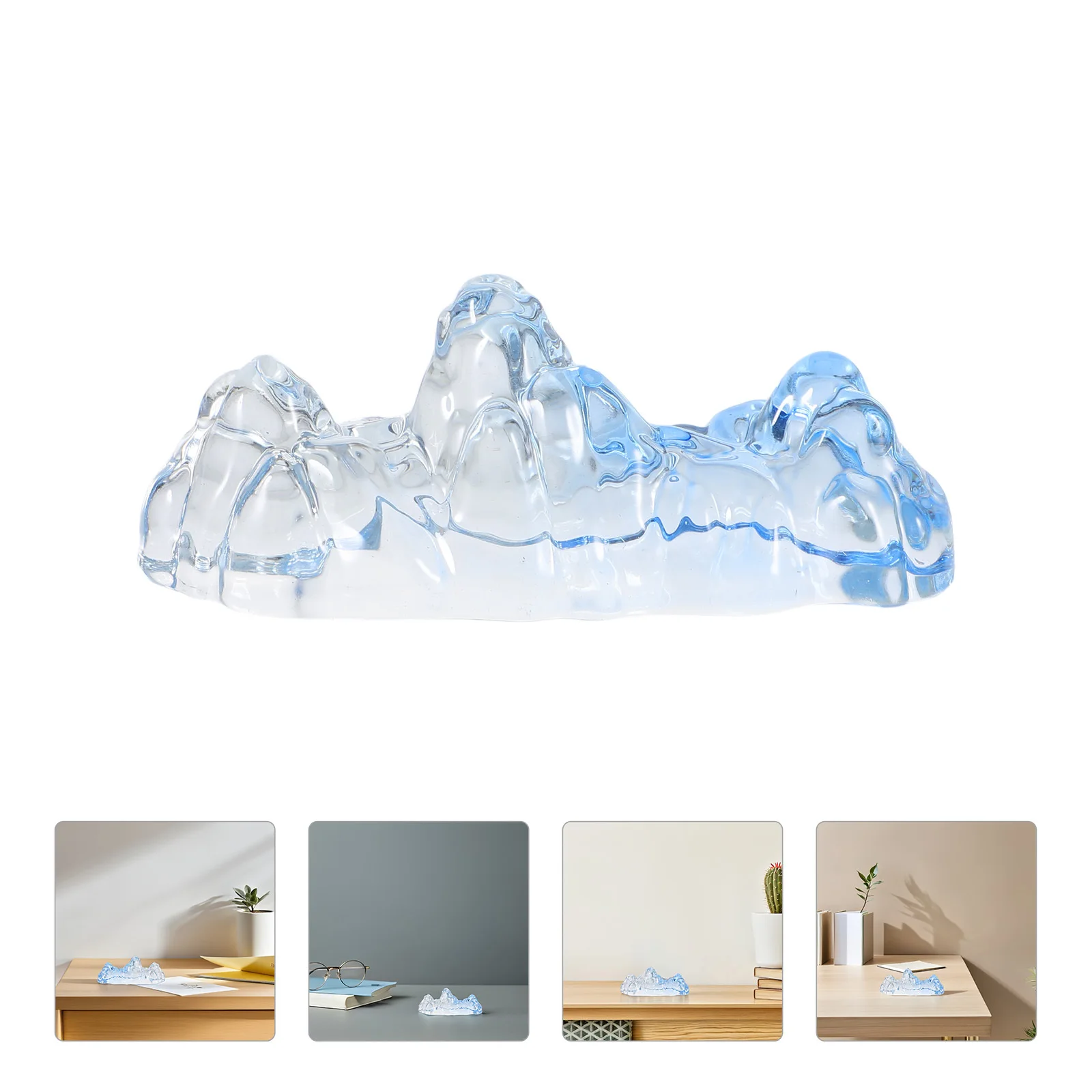 

Glass Calligraphy Brush Holder Mountain Shape Pen Rest Paperweight Clear Transparent Artistic Tool Chinese Painting Calligraphy