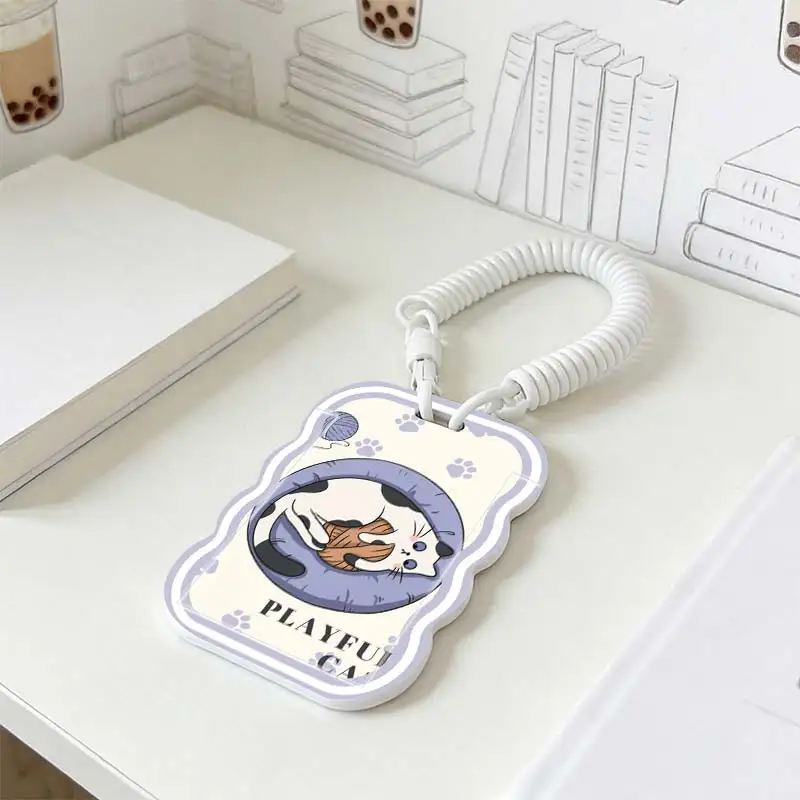 Cards Cover for Kpop Photocard Holder Stretchable Spring Cord Photo Protector Student Bus/Meal Card Protection Case