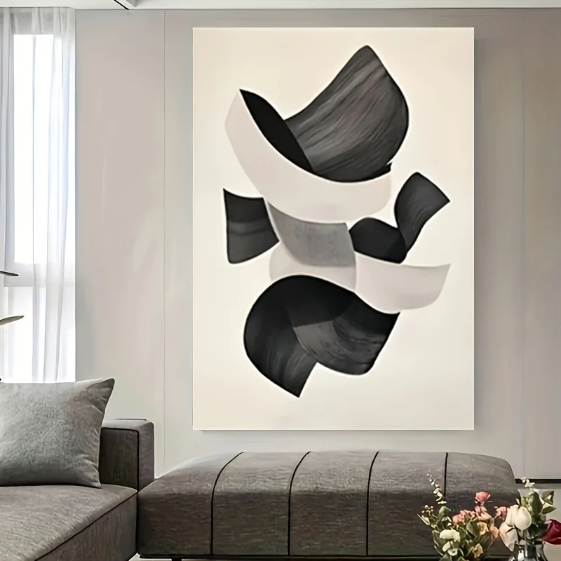 (No frame)2D Flat, 2D Flat, Completely Handcrafted Abstract Wall Artwork for Home Decor, Featuring Modern Minimalist Canvas P