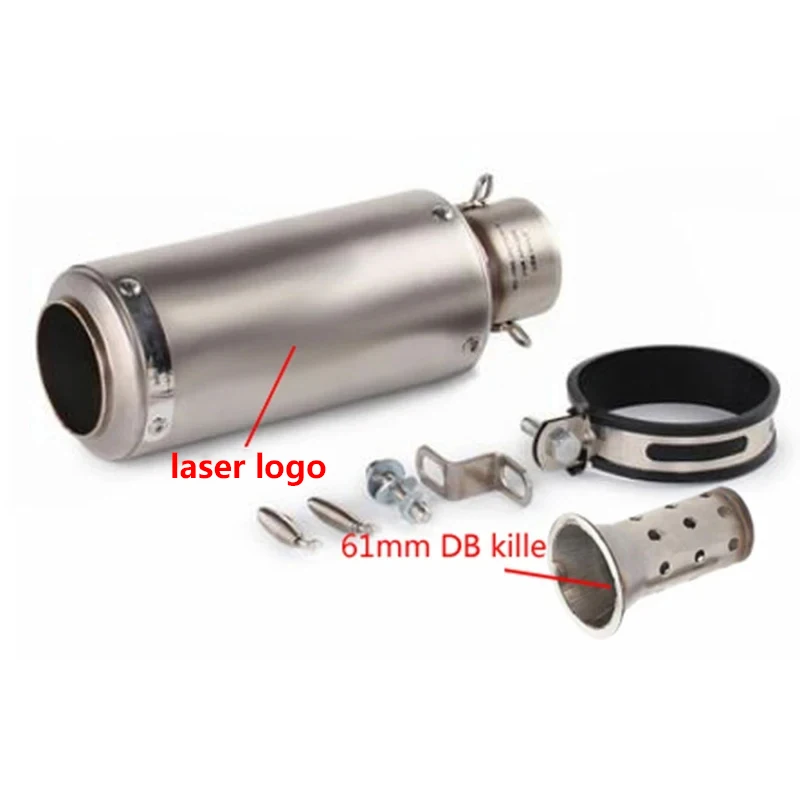 Motorfiets uitlaat inox uitlaat koolstofvezel uitlaat Universele 51/60mm met DB Killer voor z900 R3 R25 MT07 MT09 R1 Z400 Z650