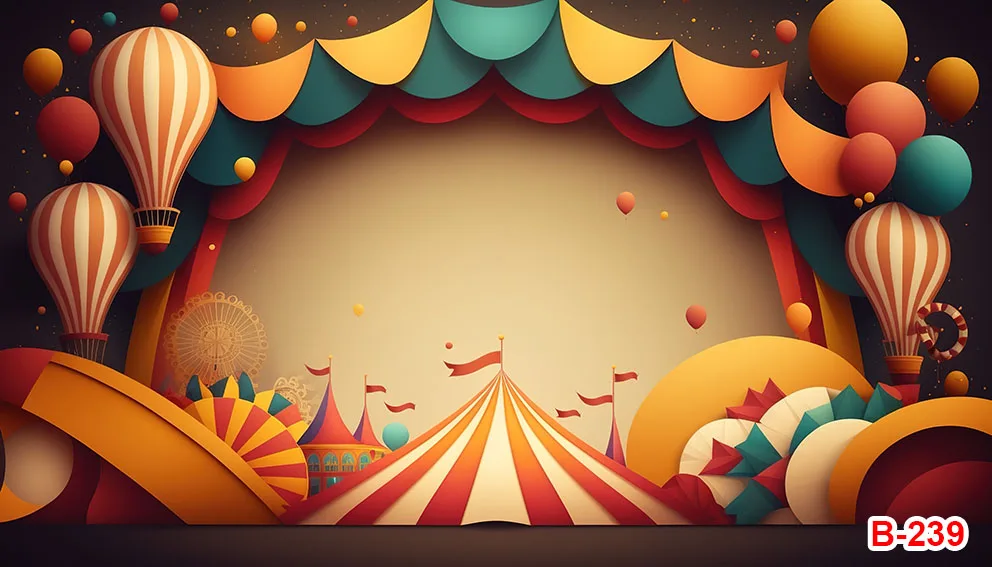 Tema del circo fondali fotografici spettacolo di carnevale spettacolo di scena colore bambini ritratto festa compleanno sfondi Studio Banner