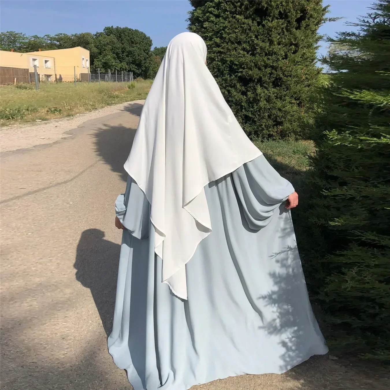 

2024 Eid Solid Hijab Khimar Islam Abaya Turban Hijabs Women Lace-up Ramadan Head Scarf Kaftan Headwraps Muslim Fashion Turbans