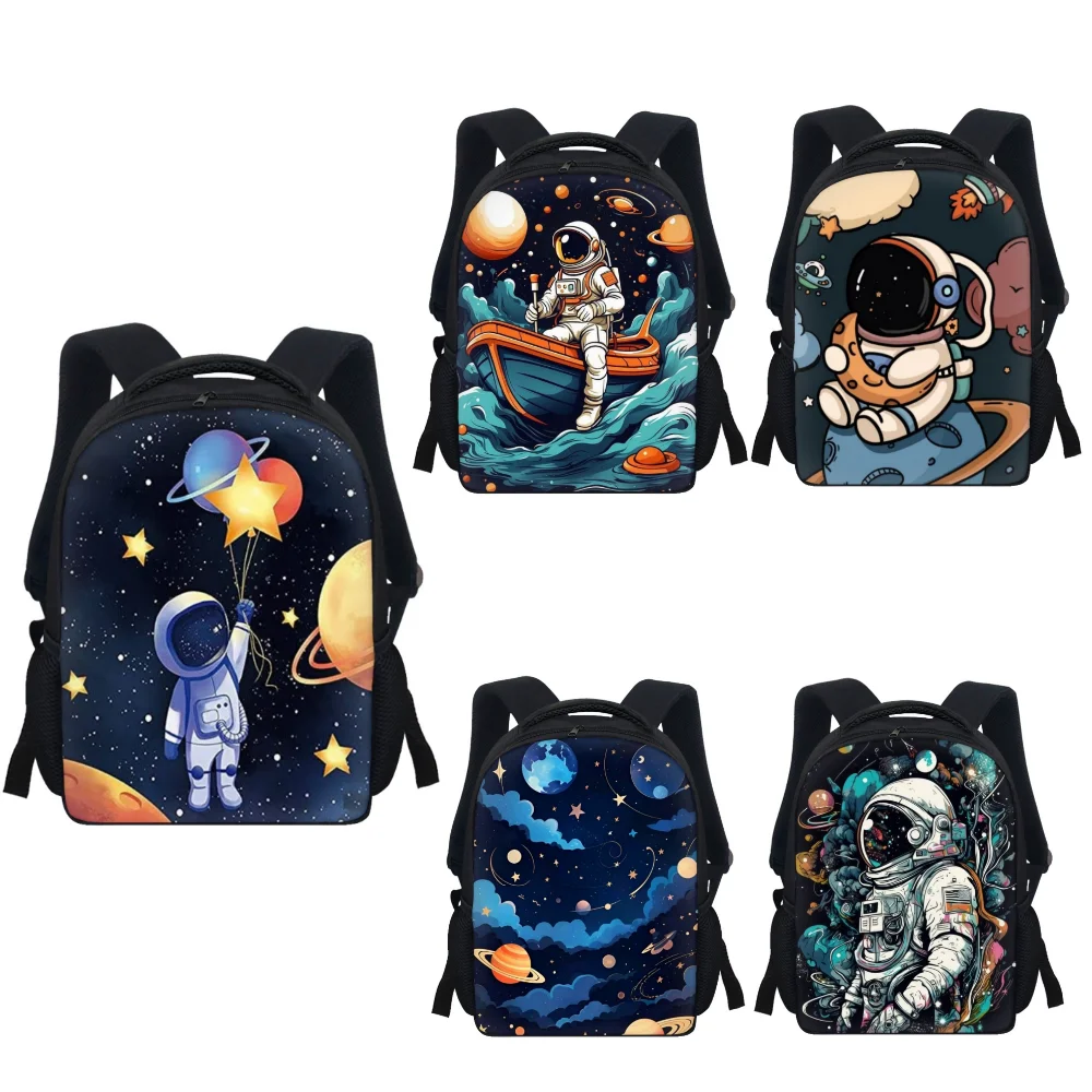 3d Printed Custom Cartoon Space Astronaut Schoolbag Toddlers Portable Backpack 12inch Custom Schoolbag For Boys And Girls