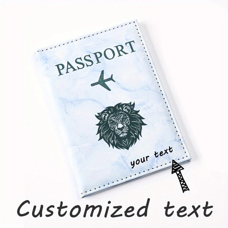 

Custom Lion Pattern Passport Holder, multi-use document pouch storing tickets, ideal travel & back-to-school outdoor accessory