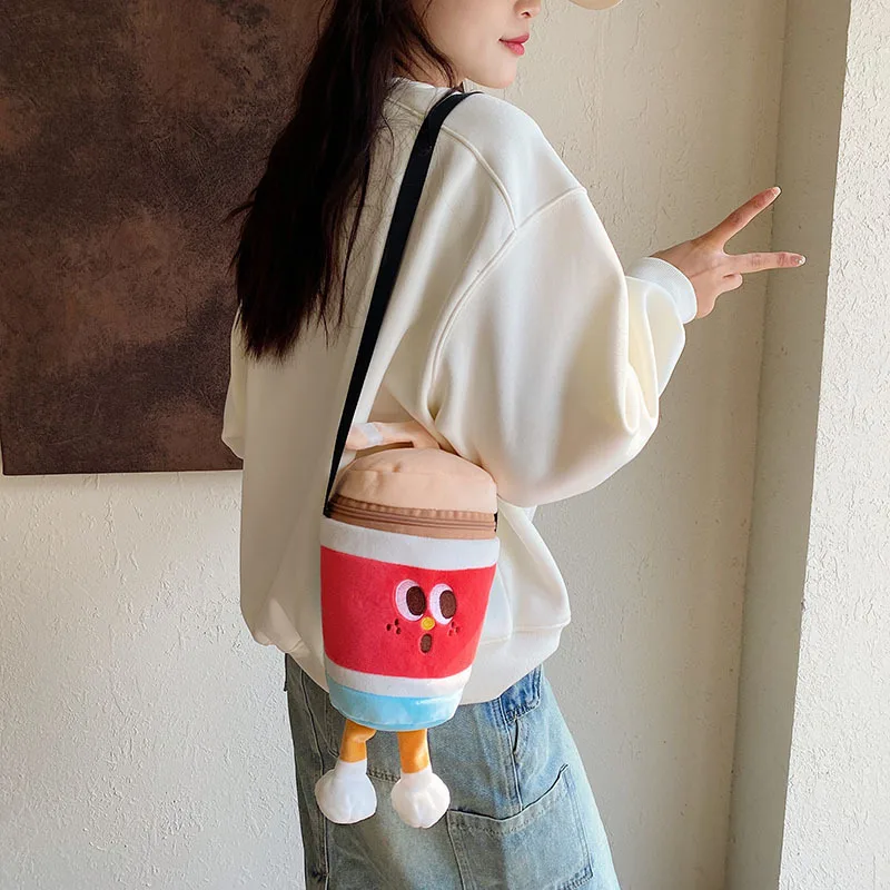 Creative And Funny Instagram Cute Burger French Fries Cola Bag Shoulder Bag Crossbody Bag Soft And Cute Girl  Handbag