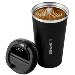 12oz Coffee Cup Smart Touch Temperature Display Insulated Mug Travel Car Vacuum Flasks Stainless Steel Thermos Cup with Lid