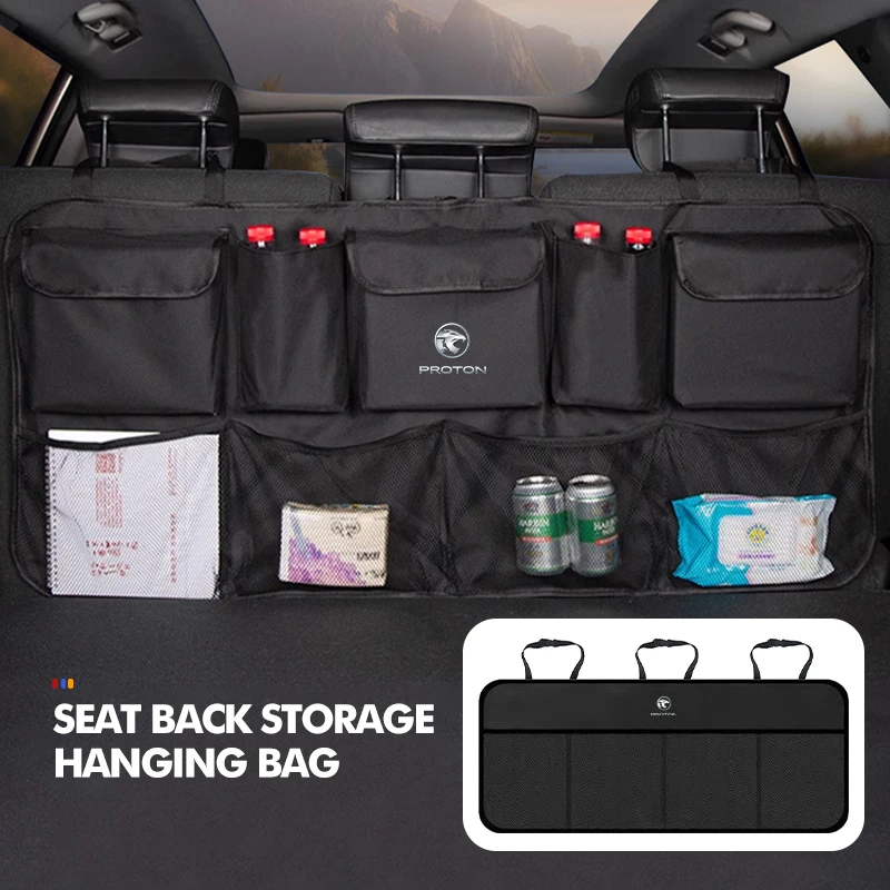 Подвесной органайзер на спинку автомобильного сиденья, сумка для хранения с несколькими карманами для Proton Gen X70 Inspira 03, Persona X50 Iriz Exora Preve