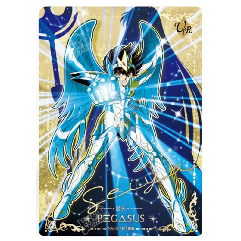 KAYOU Genuine Saint Seiya Card Collection Card Toy Seiya Purple Dragon Hyoga Shun Ikki Limited UTR Single Card Children Toy Gift