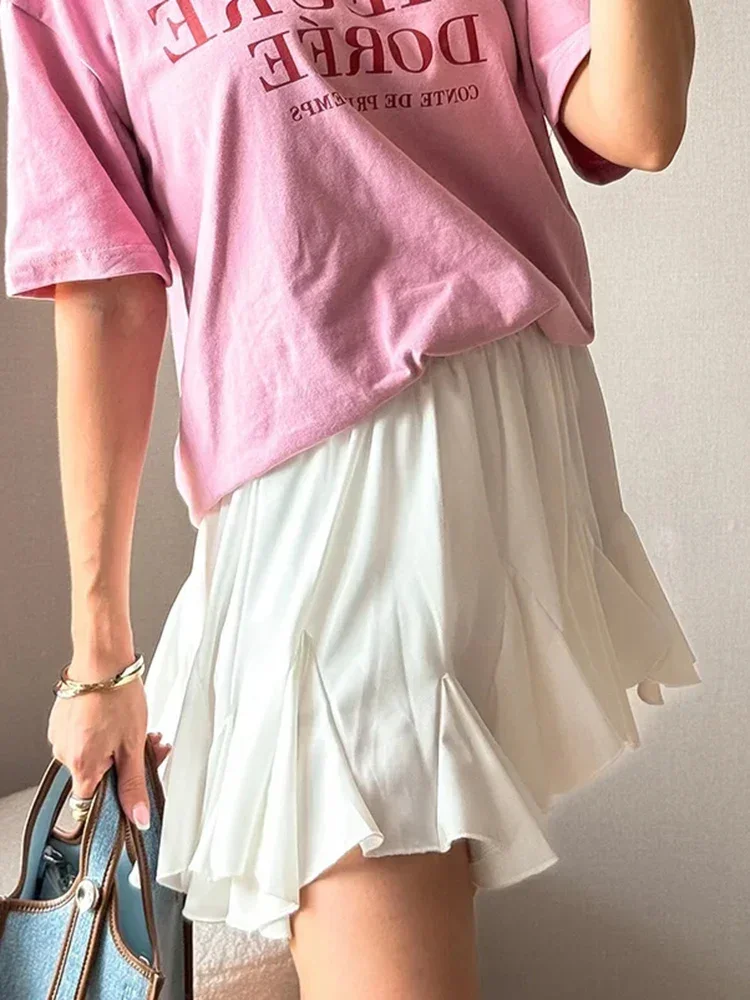 

Новая модная и сексуальная женская плиссированная юбка А-силуэта с оборками, летняя корейская универсальная короткая юбка с высокой талией