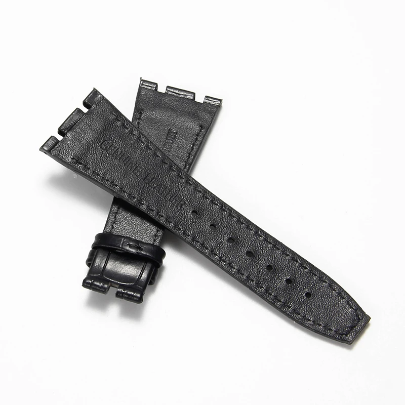 Untuk Audemars Piguet Royal Oak Gelang Jam Kulit Sapi 26Mm Gesper Baja Padat Antarmuka Cekung Ganda Aksesori Tahan Air Tahan Lama