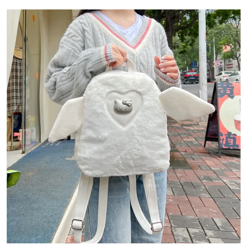 Sanrio tas punggung kartun imut, tas ransel dua bahu, tas sekolah murid, Hello Kitty, kapasitas besar, ringan