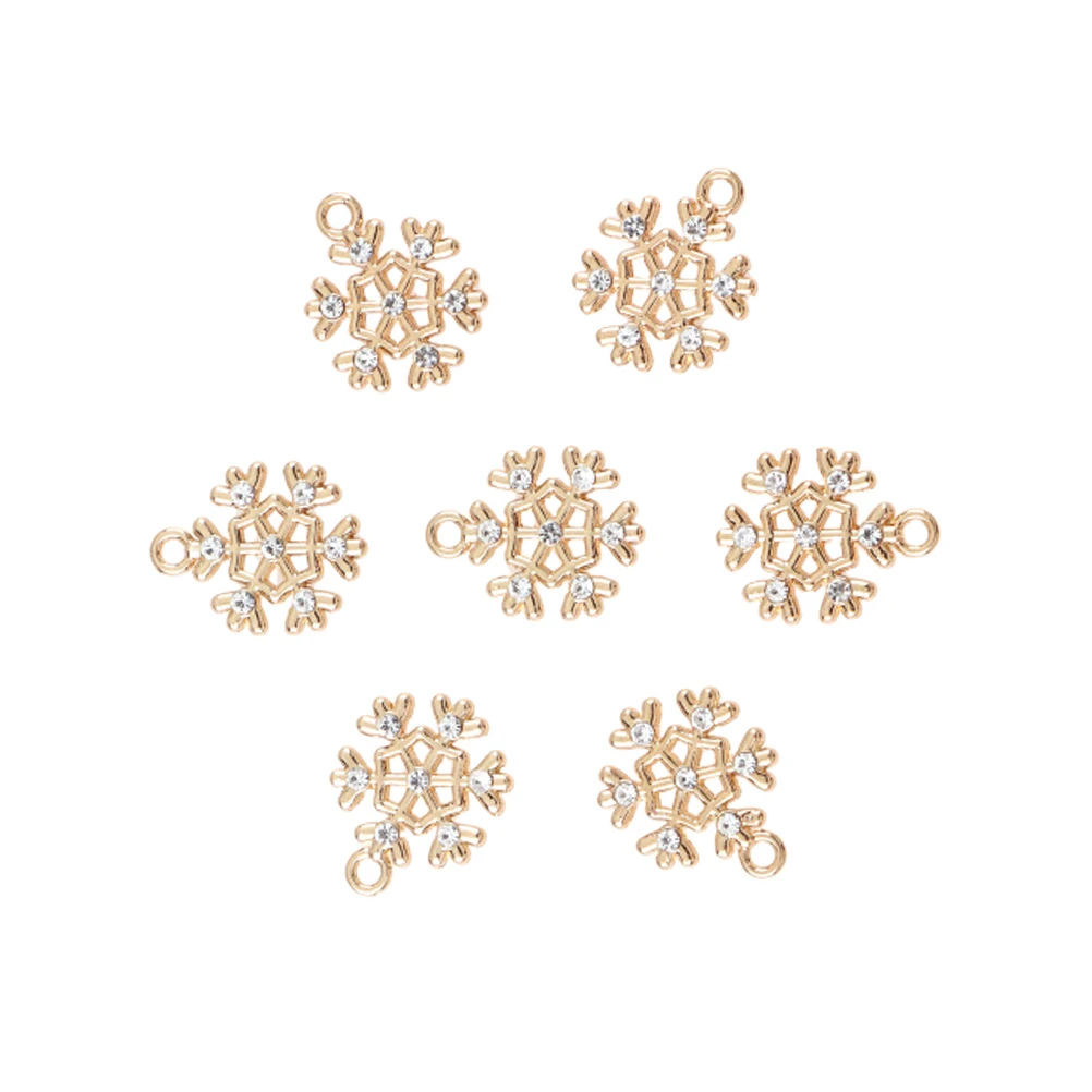 

10pcs 1.5X1.8Cm Snowflake Pendant Charm Alloy Diy Jewelry Making Accessories For Necklace Bracelet Keychain Craft Decor Party