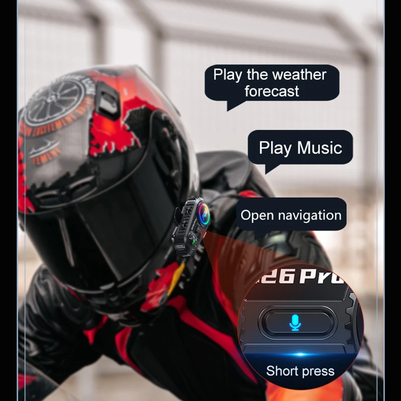 اتجاهين 500 متر بلوتوث إنترفون راديو سماعة خوذة مقاوم للماء الدراجات سماعة رأس لجهاز الاتصال الداخلي دعم المشهد خلط AI صوت مساعد #6