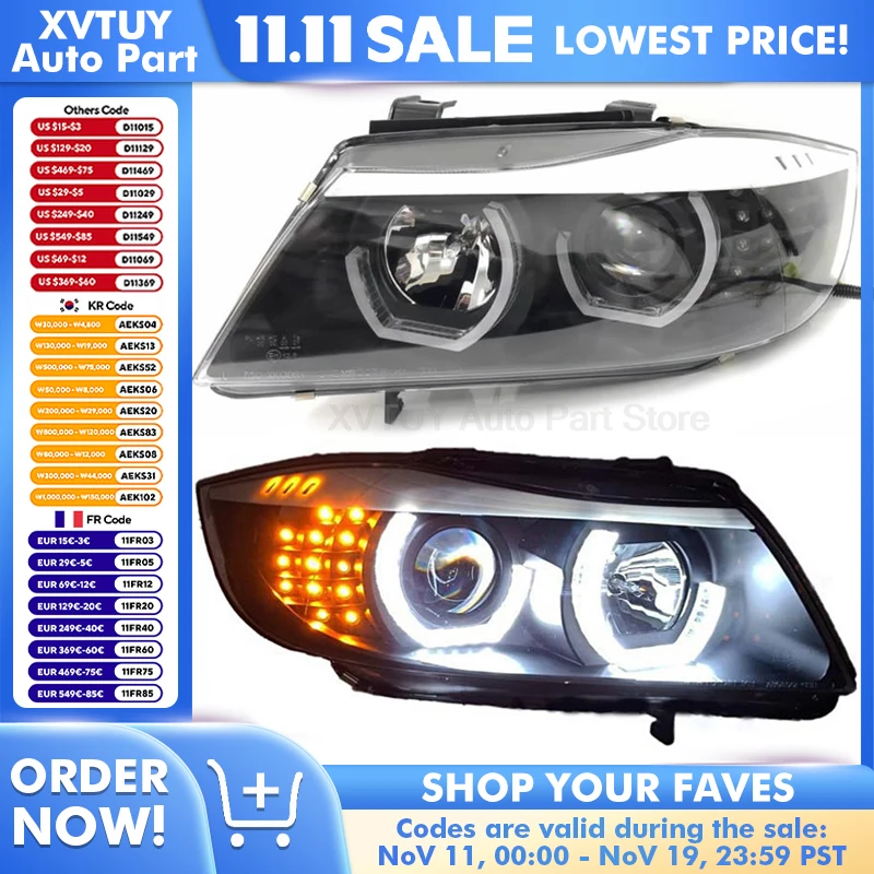 

Car Lights For BMW 3 Series E90 318i 320i 325i Headlight Assembly 2006-2011 LED Projetor Dynamic Signal Lamp Auto Accessories