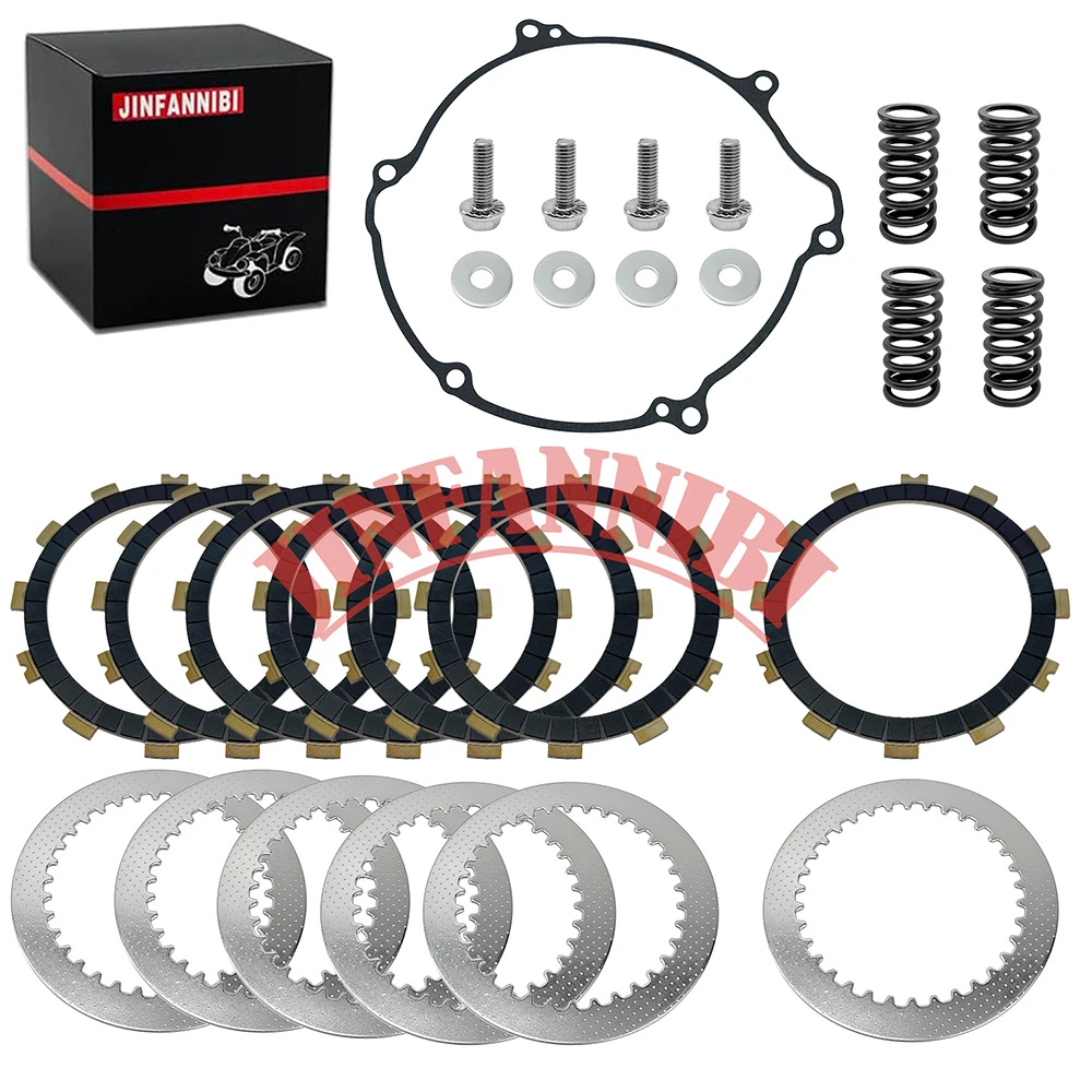 Clutch Friction Plates Kit & Cover Gasket Set for Kawasaki KX125 1997-2000 2001 2002 2003