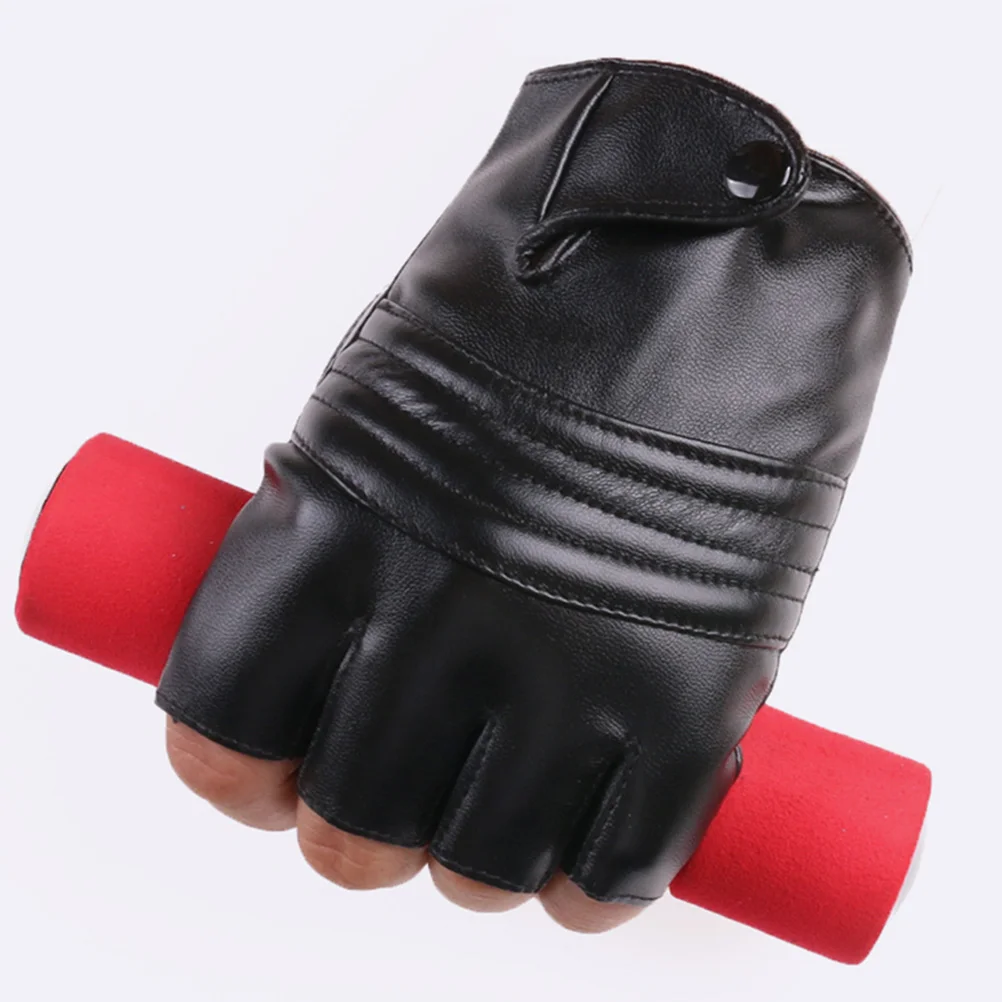 

1 Pair Half Finger Cycling For Men Anti-Slip Gym Workout Lightweight Breathable Fingerless Gloves Black Fitness Training