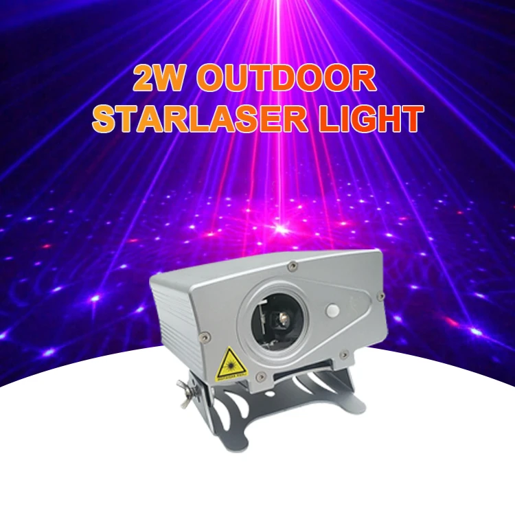 2w led rgb waterproof star disco laser projector light