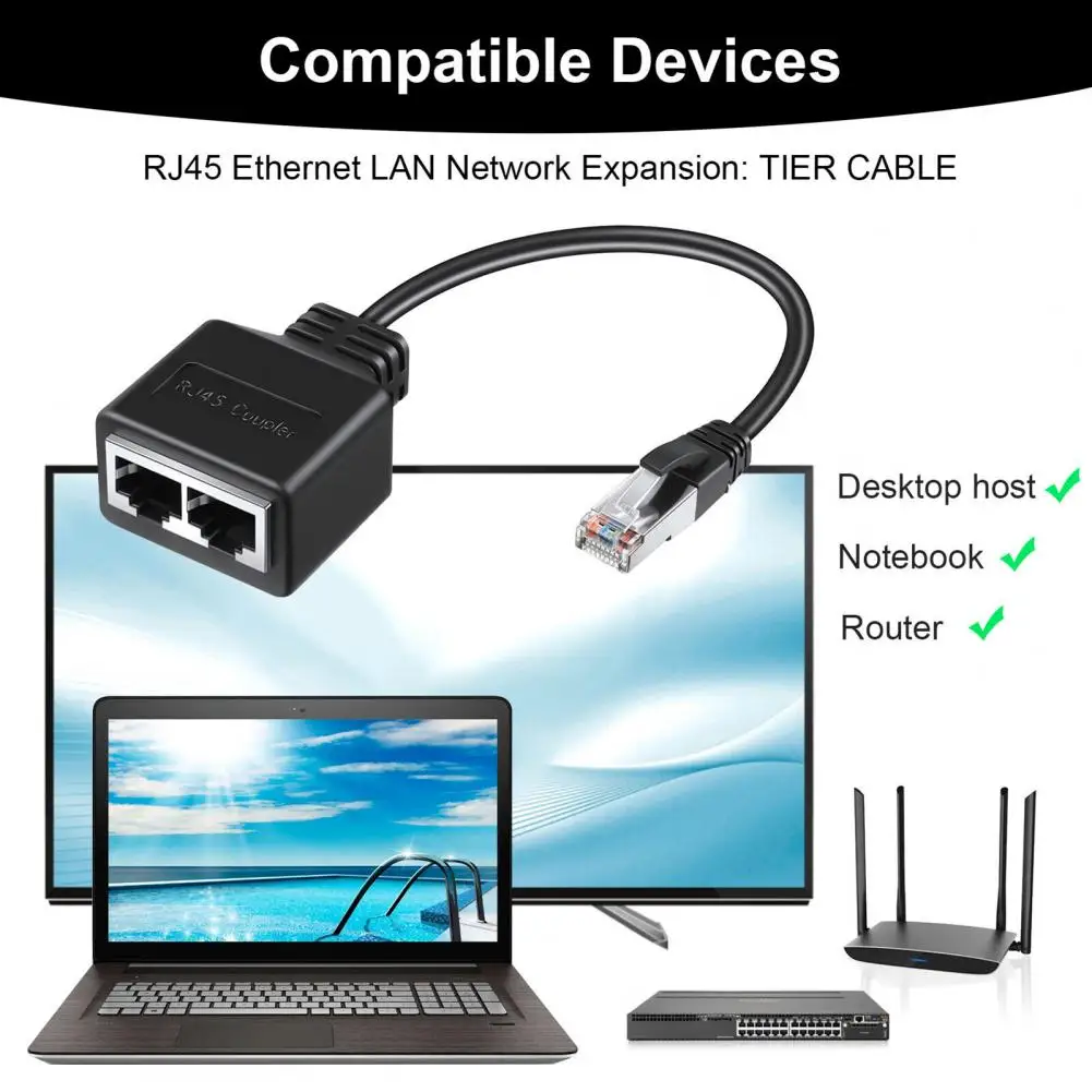 Convenient Thicken PCB Board Gigabit Network Splitter Adapter Portable Gigabit Ethernet Connector