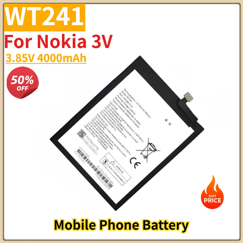 

WT241 High Quality Phone Battery 3.85V 4000mAh For Nokia 3V Brand New Replacement Battery