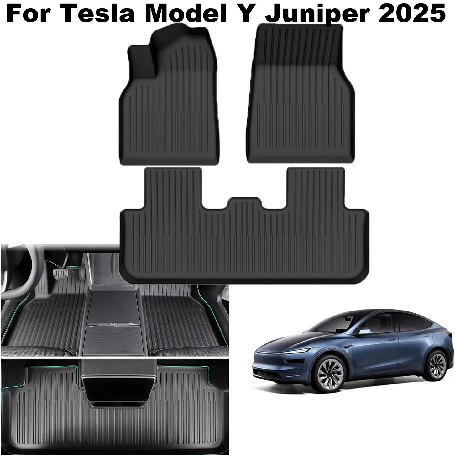 Tapis avant pour Model Y Juniper 2025 2026, tapis de sol pour Model Y 2025, en caoutchouc TPE, toutes saisons, 3D numérisés, OEM originaux, faciles à nettoyer