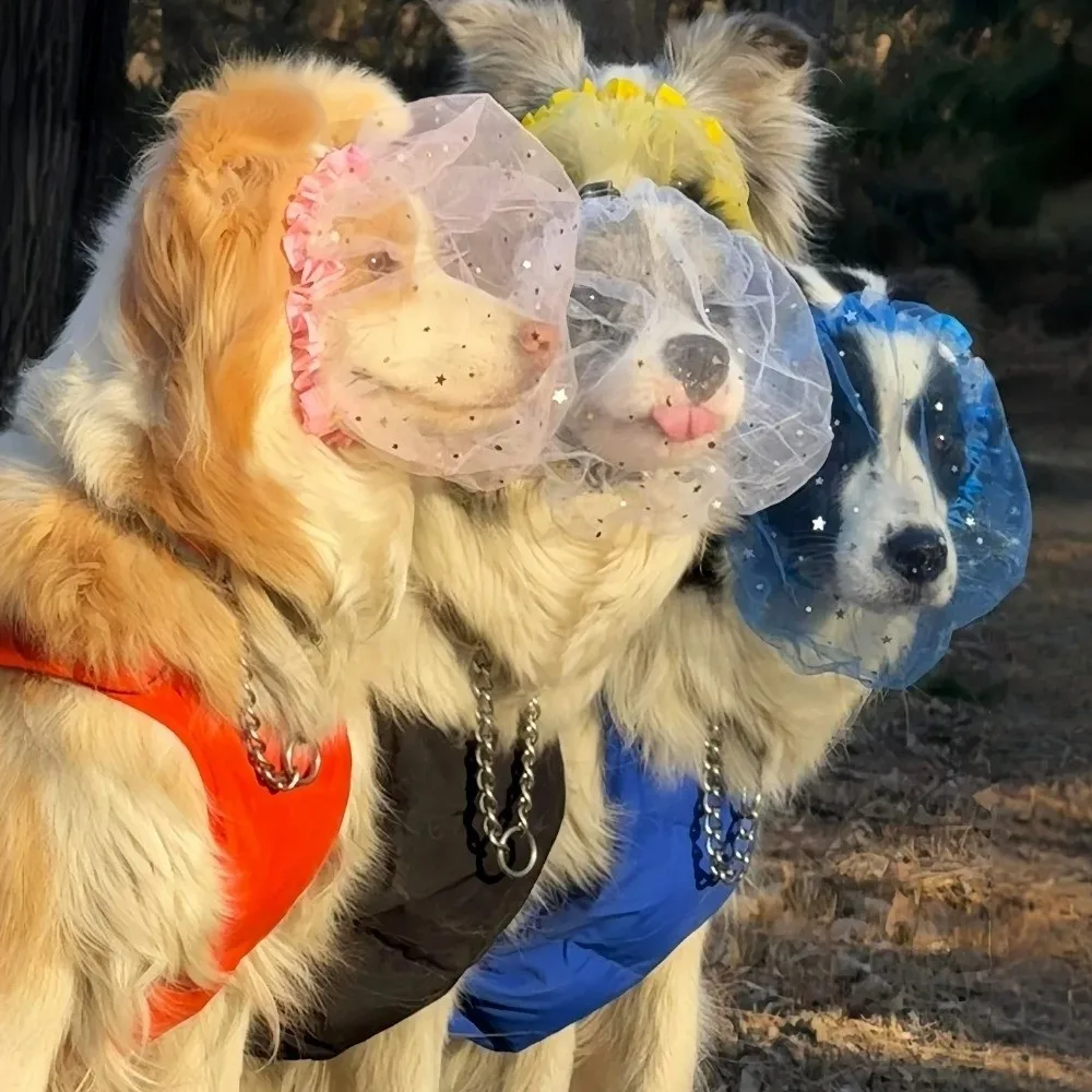 Breathable Dog Anti-Eating Veil Comfort Elastic Pet Protective Mask Adjustable Polyester Anti-Bite Head Cover Behavior Control